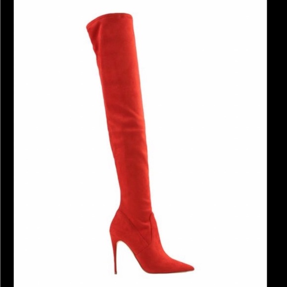 Steve Madden red suede over-the-knee boots (as 8) NEW - Picture 5 of 6